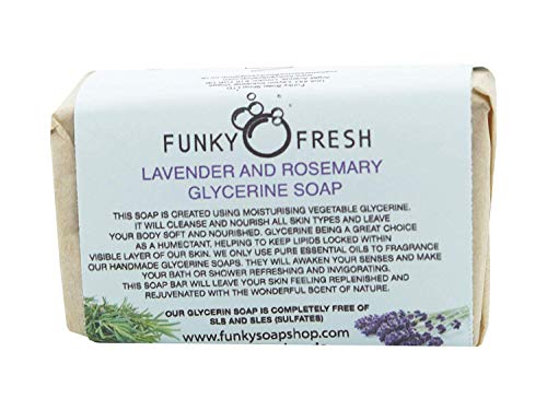 1 Unidad Lavanda y Romero Glicerina Jabón, 95g Hecho Sulfato Gratis