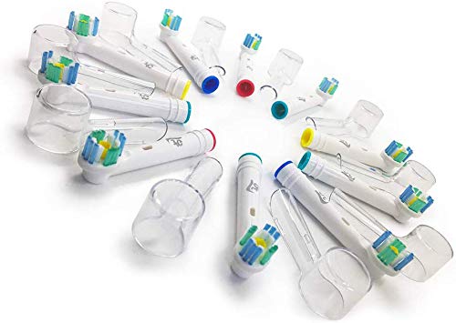10 3D White Cabezal de Recambio Oral-B compatibles 3AG + 8 protección higiénica para cepillo de dientes eléctrico recargables Braun Oral B Sensitive, Professional Care, Vitality, Genius, etc.