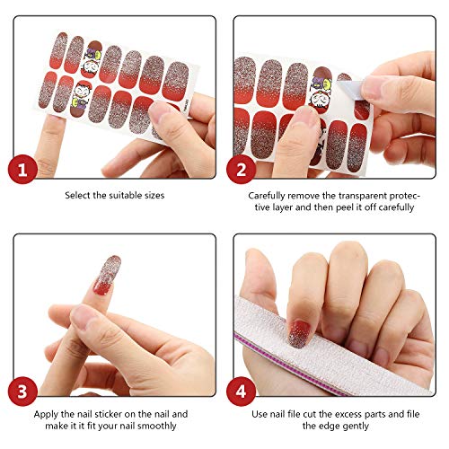 10 Hojas Pegatinas Autoadhesivas de Arte de Uñas de Envolturas de Uñas Completas Pegatinas de Esmalte de Uñas Calcomanías de Uñas Coloridas con Lima de Uña para Arte de Uñas Bricolaje Mujer y Niña