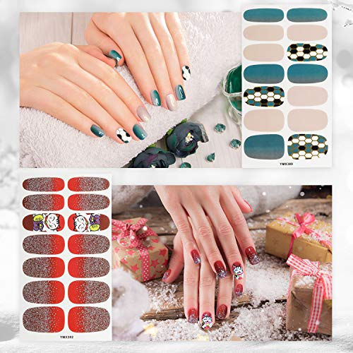 10 Hojas Pegatinas Autoadhesivas de Arte de Uñas de Envolturas de Uñas Completas Pegatinas de Esmalte de Uñas Calcomanías de Uñas Coloridas con Lima de Uña para Arte de Uñas Bricolaje Mujer y Niña