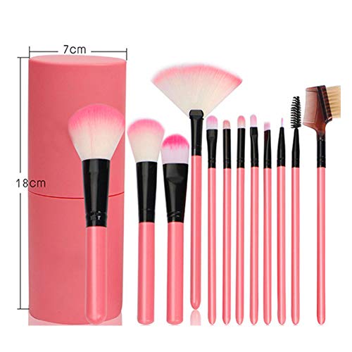10 kits de maquillaje, 12 pinceles de maquillaje y kits de maquillaje profesional cada uno, adecuados para base de maquillaje, sombra de ojos, delineador de ojos, labios, rosa,