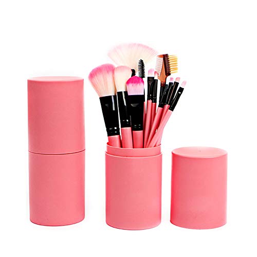 10 kits de maquillaje, 12 pinceles de maquillaje y kits de maquillaje profesional cada uno, adecuados para base de maquillaje, sombra de ojos, delineador de ojos, labios, rosa,