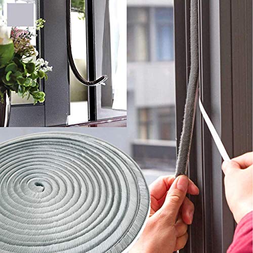 10 Metros Burlete Cepillo Aislante Ventanas a Prueba de Viento de Polvo Puerta Ventana Strip Pegatina de Sellado Cepillo Strip 9 x 9 MM