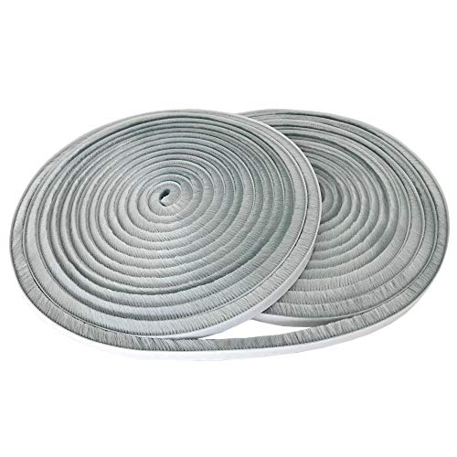 10 Metros Burlete Cepillo Aislante Ventanas a Prueba de Viento de Polvo Puerta Ventana Strip Pegatina de Sellado Cepillo Strip 9 x 9 MM