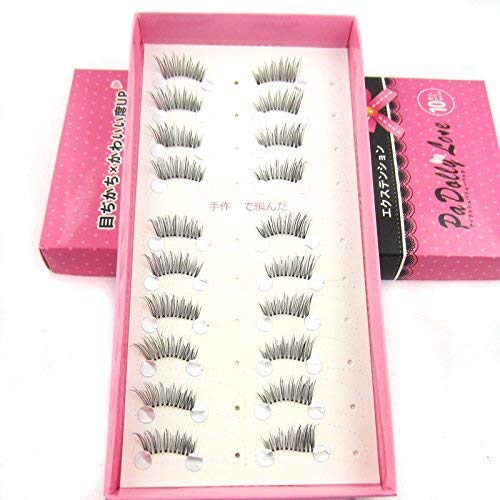 10 pares de la mitad/mini/esquina sin costuras con alas cross Criss hecho a mano falso pestañas con 1pc libre impermeable falsa maquillaje de pestañas, pegamento adhesivo clear-white