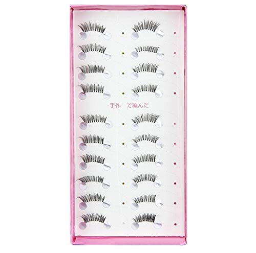 10 pares de la mitad/mini/esquina sin costuras con alas cross Criss hecho a mano falso pestañas con 1pc libre impermeable falsa maquillaje de pestañas, pegamento adhesivo clear-white