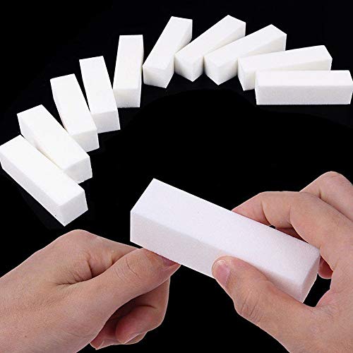 10 Pedazos Professional Blanco Bloque De TampóN De Arte De UñAs 4 Way Buffing File ，Nail Care Manicure Nail Art Tips Tool