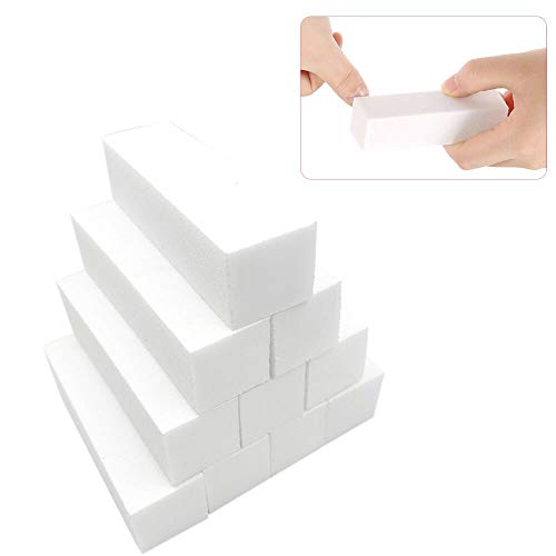 10 Pedazos Professional Blanco Bloque De TampóN De Arte De UñAs 4 Way Buffing File ，Nail Care Manicure Nail Art Tips Tool