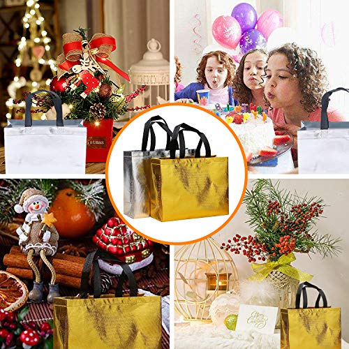 10 piezas Bolsas de regalo Grandes con asa, Bolsas de compras de tela no tejida para Eventos Navideños, Fiestas de Halloween, cumpleaños