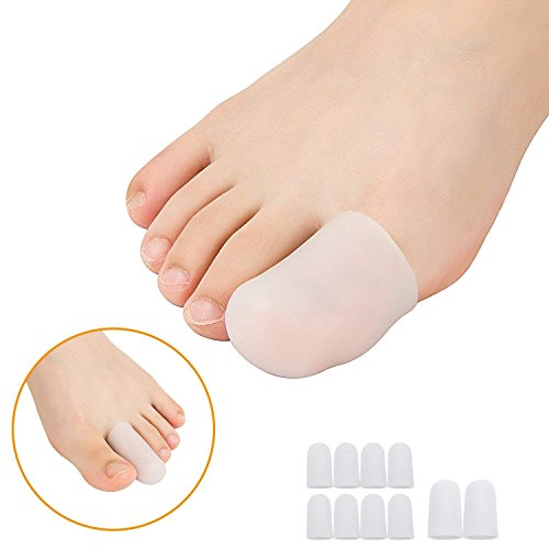 10 piezas de almohadillas de gel para proteger los dedos del pie y proporciona alivio de la pérdida o el crecimiento de las uñas de los pies, evita callos y ampollas, silicona para hombres y mujeres