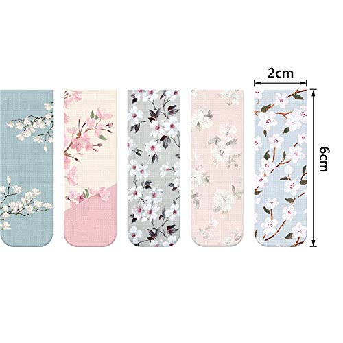 10 Piezas Marcadores de Libros Magnéticos Marcapáginas Juego de Marcadores de Libros Variados para Estudiantes Lectura (Estilo Floral, 2,3 x 0,8 Pulgadas)