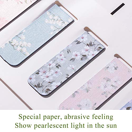 10 Piezas Marcadores de Libros Magnéticos Marcapáginas Juego de Marcadores de Libros Variados para Estudiantes Lectura (Estilo Floral, 2,3 x 0,8 Pulgadas)