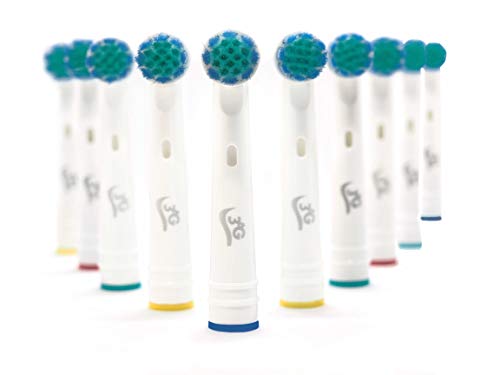 10 Sensitive Cabezal de Recambio Oral-B compatibles 3AG + 8 protección higiénica para cepillo de dientes eléctrico recargables Braun Oral B Sensitive, Professional Care, Vitality, Genius, etc.