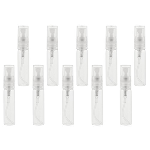 10 Unids Vacío Mini Botella de Vidrio Recipientes de Perfume Tubo de Spray Estuche de Muestra Pluma Contaier - 5ml