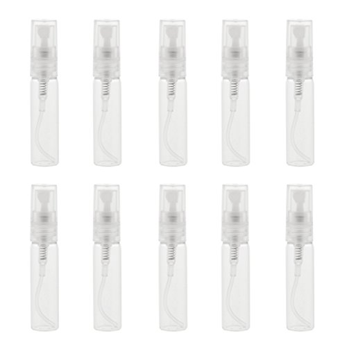 10 Unids Vacío Mini Botella de Vidrio Recipientes de Perfume Tubo de Spray Estuche de Muestra Pluma Contaier - 5ml