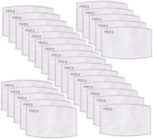 100 filtros de carbón activado PM 2.5 de 5 capas reemplazables antiniebla filtros para respirador bucal