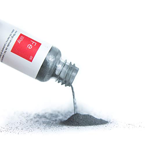 100 g Polvo de hierro de calidad superior [Paquete resellable incluido] - polvo de hierro para las ciencias y la enseñanza - Cree una pared magnética mezclando con pintura