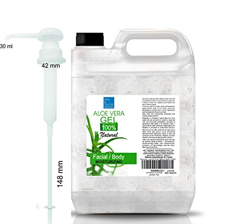 100% Natural Gel de Aloe Vera Refrescante Hidratante Rostro Cuerpo 2000 ml Dispensador- DEPILACIÓN - Acondicionador perfecto para el Pelo