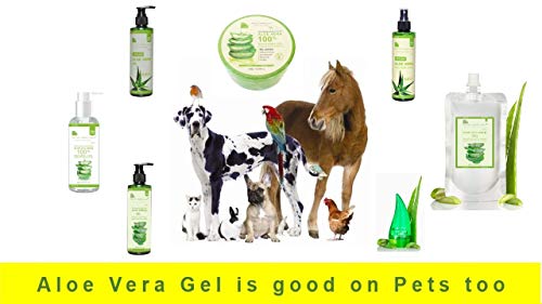 100% Organic and Vegan Aloe Vera Gel Spray for Dry, sunburned, and irritated Skin and Hair - De Premium Quality - -by Secret Essentials