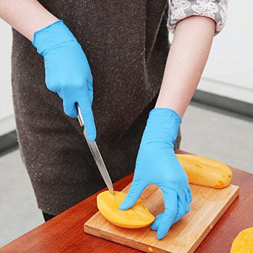 100 Pcs Guante de Nitrilo Guantes Desechables Disponibles Guantes Libres de Látex Guantes de Grado Alimenticio Higiénicos Seguridad Servicios de Alimento Limpieza Guantes en Caja