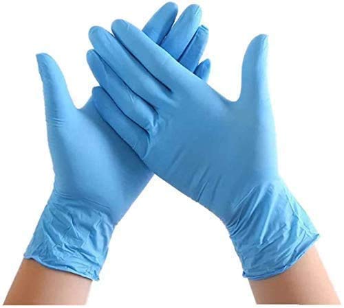100 Pcs Guante de Nitrilo Guantes Desechables Disponibles Guantes Libres de Látex Guantes de Grado Alimenticio Higiénicos Seguridad Servicios de Alimento Limpieza Guantes en Caja