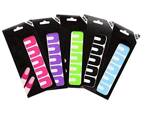 100 pcs Protector de Uñas,Plantilla de esmalte de uñas, 5 colores, uñas pintura guía uñas arte herramienta básica accesorios