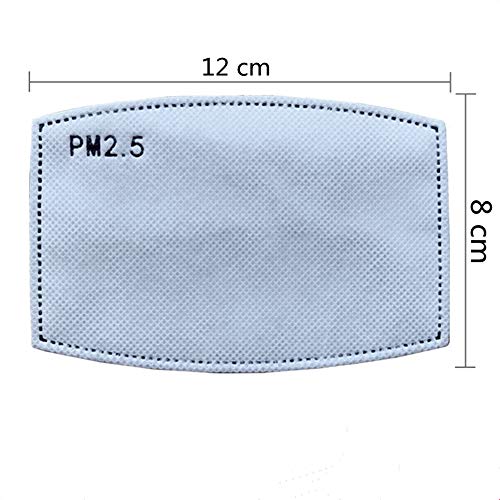 100 piezas de filtro de carbón activado PM2.5 almohadilla de filtro antipolvo reemplazable para tapa bucal