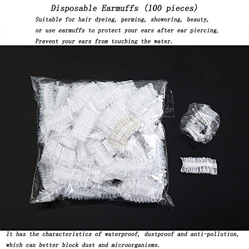 100 piezas Desechables Cubiertas de Oído, Tina de Baño Ducha Protector de Oreja Protector de Oreja Impermeable Tapas Para Tinte de Cabello, Ducha, Baño