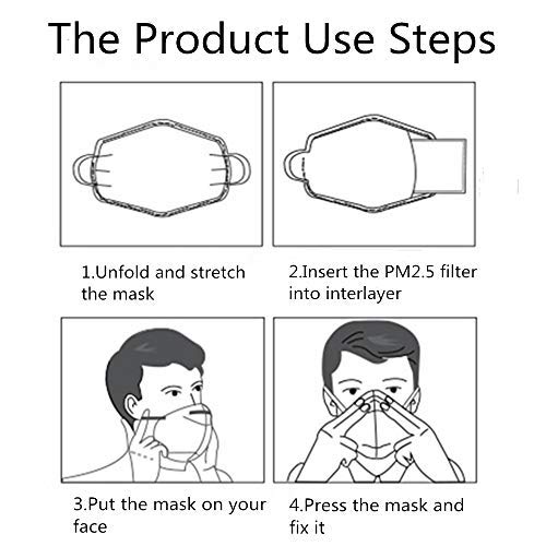 100 piezas PM2.5 Filtro de carbón activado Filtro protector de inserción de respiración para hombres y mujeres, Algodón anticontaminación para adultos Actividades al aire libre