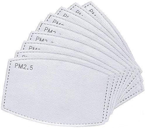 100 piezas PM2.5 Filtro de carbón activado Filtro protector de inserción de respiración para hombres y mujeres, Algodón anticontaminación para adultos Actividades al aire libre