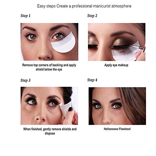100 Piezas Sombra de Ojos Plantillas Profesional Libre de Pelusa Bajo ojo de Ssombras Gel Pad Parches Para Extensiones de Pestañas,Maquillaje de Labios
