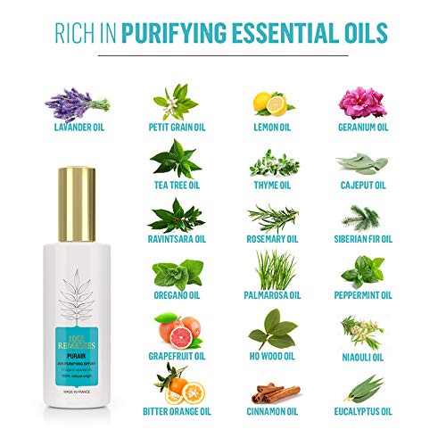 1001 Remedies Ambientador Casa - Bruma de Almohada, Spray Purificador de Aire para Hogar y mas con Lavanda & 19 Aceites Esenciales Aromaterapia - Aire Fresco, 100% Natural Fragancias, Vegano