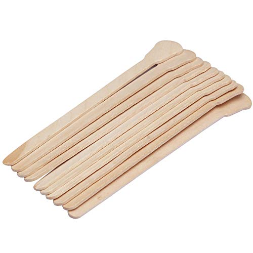 100Count aplicadores de cera de madera palos de cera espátula Vara de eliminación de vello Salon Beauty Tool Mini Stick para depilación en nariz, ceja, oreja, cara