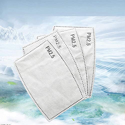 100PCS PM2.5, filtro de carbón activado protector de 5 capas reemplazable, papel de filtro externo antivaho, antibacteriano, antivaho, a prueba de polvo, filtro de máscara.