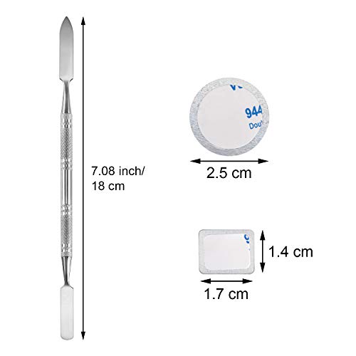 101 Piezas de Pegatinas de Metal para Sombra de Ojo Juego de Paletas, incluye Depotting, Pegatinas de Metal de Paletas Vacías Adhesivas Cuadradas y de Paletas Coloridas de Maquillaje Redondas