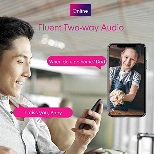 1080P Cámara De Vigilancia WiFi Interior， Mibao Cámara Vigilancia, HD Visión Nocturna, Detección de Movimiento Remoto, Alarma de Correo Electrónico, Audio Bidireccional, Monitor para Bebe/Perros