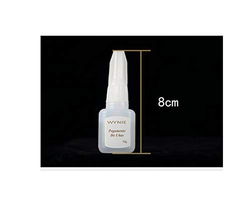 10g Pegamento de Uñas Postizas Adhesivo fuerte para Tips Foil Nail Acrilicas Gemas de secado rápido color Transparente