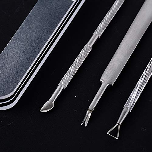 10pcs Clip Uñas de Plastico Pinzas Manicura para Uñas de Gel Removedor de Esmaltes Nail Art Soak Off Clip + Kit 6pcs Herramienta de Manicura para Limpiar Uñas y Quitar Cutículas (Kit Rosa)