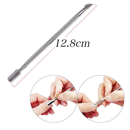 10pcs Clip Uñas de Plastico Pinzas Manicura para Uñas de Gel Removedor de Esmaltes Nail Art Soak Off Clip + Kit 6pcs Herramienta de Manicura para Limpiar Uñas y Quitar Cutículas (Kit Rosa)