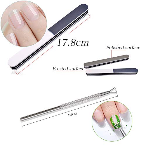 10pcs Clip Uñas de Plastico Pinzas Manicura para Uñas de Gel Removedor de Esmaltes Nail Art Soak Off Clip + Kit 6pcs Herramienta de Manicura para Limpiar Uñas y Quitar Cutículas (Kit Rosa)