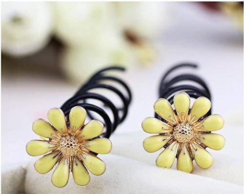 10PCS Lovely Assorted Color Flower Spiral Spin Screw Hair Pins Bobby Pins Twist Insert Hairpins Barrettes Hair Clips Hair Bun Styling Tool Hair Accessories for Women Girls DIY Hair Style