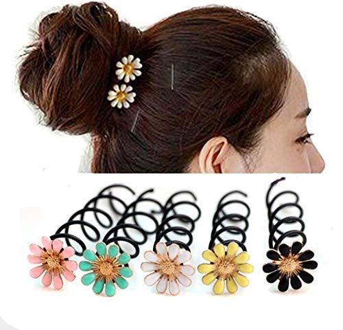 10PCS Lovely Assorted Color Flower Spiral Spin Screw Hair Pins Bobby Pins Twist Insert Hairpins Barrettes Hair Clips Hair Bun Styling Tool Hair Accessories for Women Girls DIY Hair Style