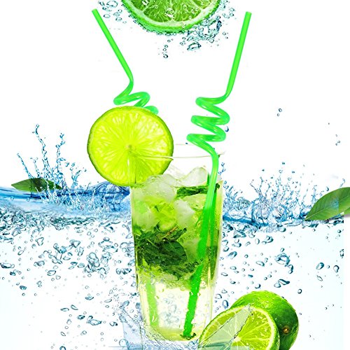 10pcs Pajitas, PVC pajas de Beber pajas rizadas Locos Coloridas del Lazo pajas de Bucle de consumición Reutilizables para la Fiesta del Verano