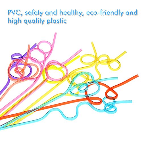 10pcs Pajitas, PVC pajas de Beber pajas rizadas Locos Coloridas del Lazo pajas de Bucle de consumición Reutilizables para la Fiesta del Verano