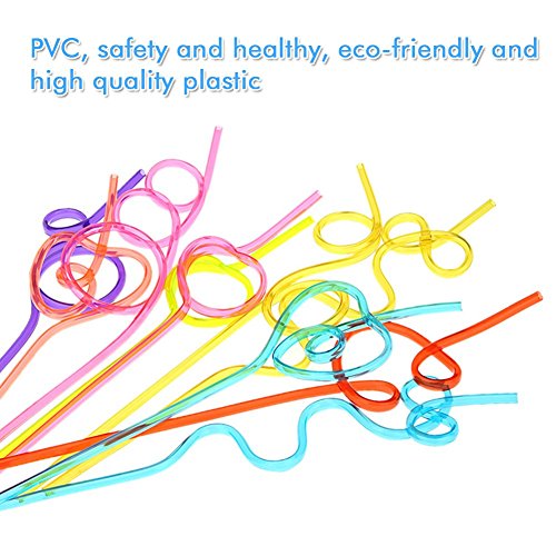 10pcs Pajitas, PVC pajas de Beber pajas rizadas Locos Coloridas del Lazo pajas de Bucle de consumición Reutilizables para la Fiesta del Verano