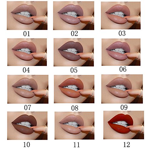 12 Colores Profesional Mate Pintalabios de Maquillaje Larga Duracion para Niñas por ESAILQ X