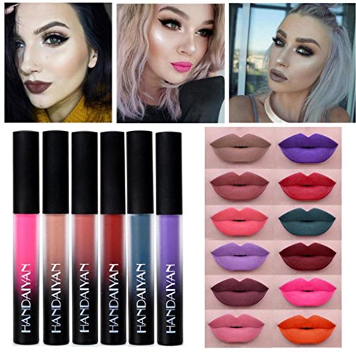 12 Colores Profesional Pintalabios Mate Labial de Maquillaje Larga Duracion para Niñas por ESAILQ I
