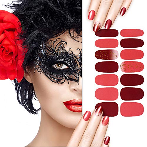 12 Hojas Pegatina Esmalte de Uñas de Gradiente de Envoltura Completa Tira Calcomanía Autoadhesiva de Uñas Kit de Decoración Manicura con Lima para Mujer y Niña DIY （Serie de Estrella Luna）