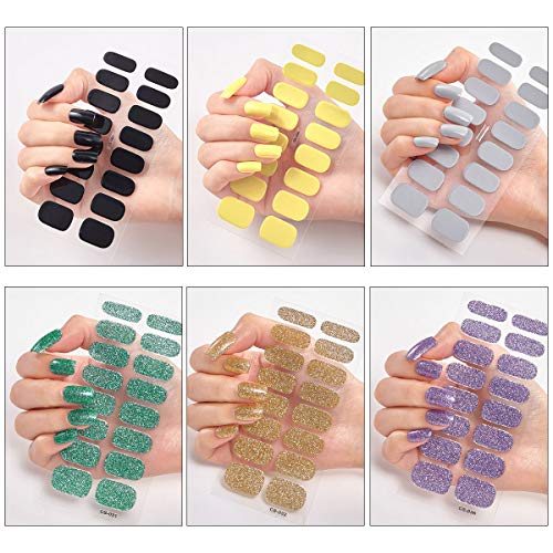 12 Hojas Pegatinas Uñas Decorativa Etiqueta Adhesivos para Uñas Full Cover Nail Art Stickers con Mini Lima de Uñas
