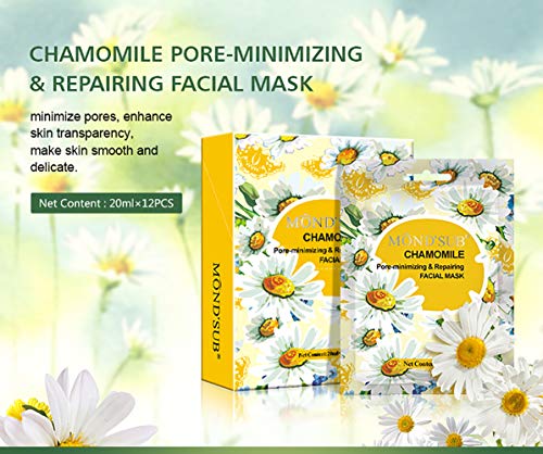 [12 P] de primera calidad repara la máscara facial | Mejor Hoja Mascarilla facial para piel grasa | piel natural Refrescante Hidratante y | instante poro minimizador y Anti-Aging | flores orgánicas Es